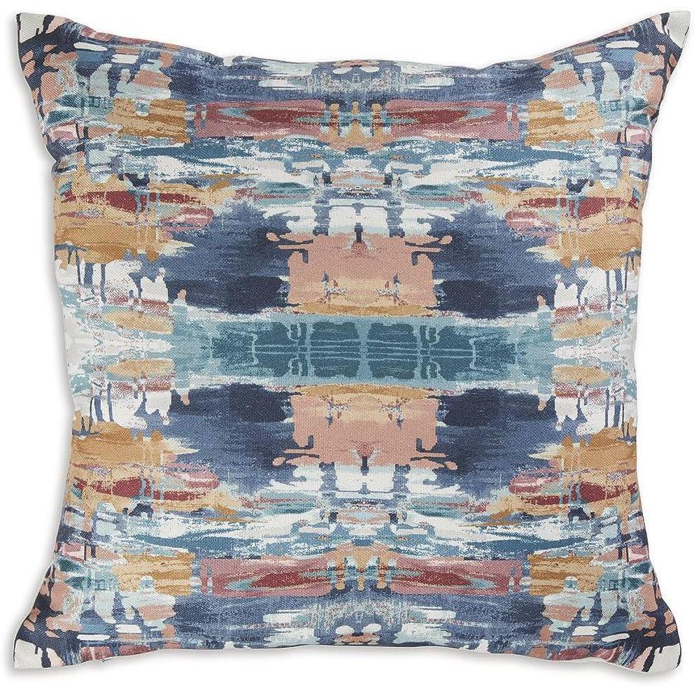 imageSignature Design by Ashley Kennick Casual Machine Washable Abstract Accent Pillow with Zipper Closure Blue ampamp Light Brown