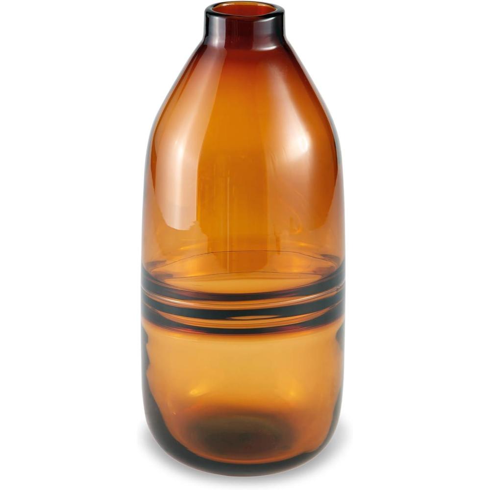 imageSignature Design by Ashley Lemmitt Modern Glass Vase Dark Brown ampamp BeigeDark Brown  Beige