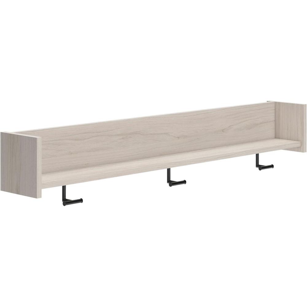 imageSignature Design by Ashley Neilsville Wall Mounted Coat Rack with Shelf WhitewashBeige