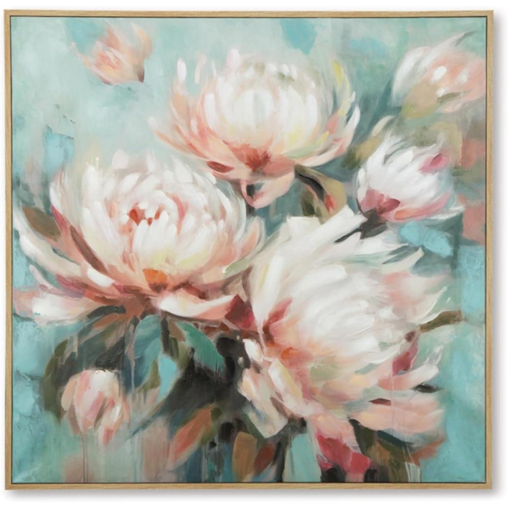 imageSignature Design by Ashley Parryville Classic Hand Painted Flower Wall Art 48 x 48 Inches Blue ampamp Pink