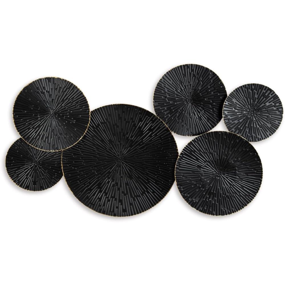 imageSignature Design by Ashley Rhetlen Contemporary Geometric Wall Sculpture Black ampamp Gold