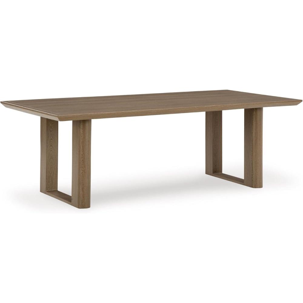 imageSignature Design by Ashley Serene Bay Casual Outdoor Dining Table with Sled Base Dark BrownOutdoor Dining Table