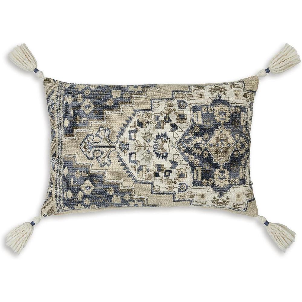 imageSignature Design by Ashley Winbury Bohemian Indoor Medallion 22 x 14 Inches Pillow with Zipper Closure Blue ampamp Light Brown