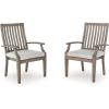 Outdoor Arm Chair with Cushion (Set of 2)