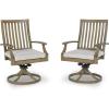 Outdoor Swivel Chair with Cushion (Set of 2)
