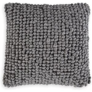 Signature Design by Ashley Aavie Casual 19×19 Inches Looped Throw Pillow with Zipper Closure, Gray