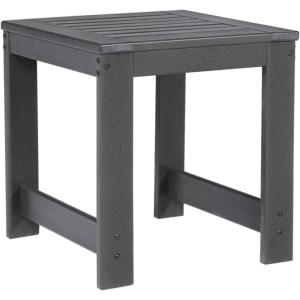 Signature Design by Ashley Amora Outdoor HDPE Patio End Table, Charcoal Gray