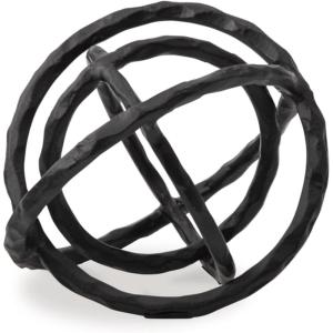 Signature Design by Ashley Barlee Contemporary Waterproof Cast Aluminum Global Sculpture, Black