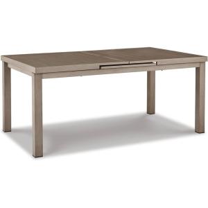 Signature Design by Ashley Beach Front Contemporary Outdoor Dining Extension Table, Light Brown
