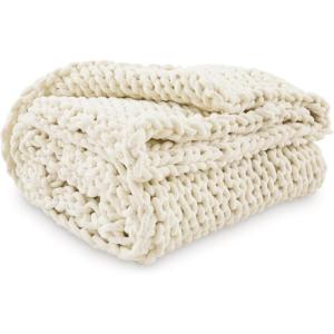 Signature Design by Ashley Chaddon Coastal Hand Knitted Throw, Beige(Beige)
