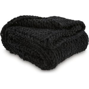 Signature Design by Ashley Chaddon Coastal Hand Knitted Throw, Beige(Black)