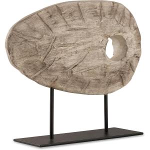 Signature Design by Ashley Dashburn Casual Antiqued Wood and Metal 12″ Sculpture, White & Black(Brown & Black)