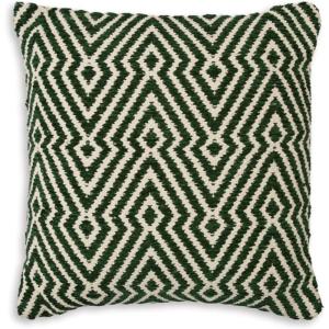 Signature Design by Ashley Digover Casual Indoor Geometric 19 x 19 Inches Pillow with Zipper Closure, Green & Beige