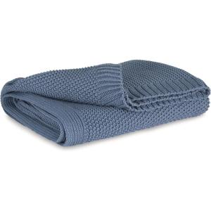 Signature Design by Ashley Gayelery Contemporary Machine Washable Knitted Throw, Beige(Blue)