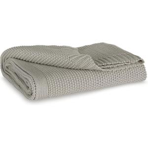 Signature Design by Ashley Gayelery Contemporary Machine Washable Knitted Throw, Beige(Gray)