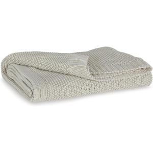 Signature Design by Ashley Gayelery Contemporary Machine Washable Knitted Throw, Beige(Sand)