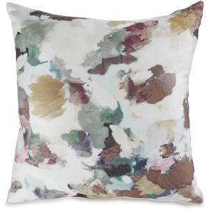 Signature Design by Ashley Herston Modern Machine Washable Astract Watercolor Design Accent Pillow with Zipper Closure, White & Green