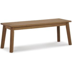 Signature Design by Ashley Janiyah Casual Outdoor Dining Bench, Light Brown