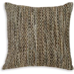 Signature Design by Ashley Jayner Bohemian Indoor Chevron 20 x 20 Inches Pillow with Removable Cover and Zipper Closure, Machine Washable, Dark Brown & Beige