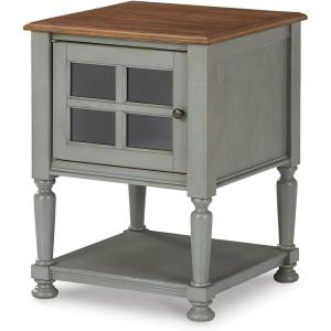 Signature Design by Ashley Mirimyn Farmhouse Accent Cabinet End Table, Gray & Brown(Grey)