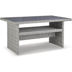 Signature Design by Ashley Naples Beach Contemporary Outdoor Rectangle Multi-Use Table, Light Gray