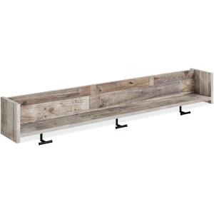 Signature Design by Ashley Neilsville Wall Mounted Coat Rack with Shelf, Whitewash(Whitewash)