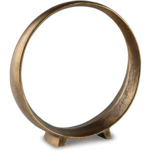 Signature Design by Ashley Ryandale Round Metal Sculpture, Antique Black(Antique Brass Finish)