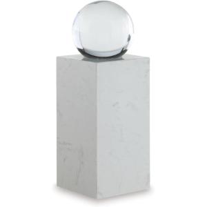 Signature Design by Ashley Sellner Contemporary Marble and Crystal Sculpture, White(Medium)