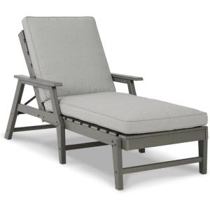 Signature Design by Ashley Visola Outdoor HDPE Patio Cocktail Table, Gray(Chaise Lounge with Cushion)
