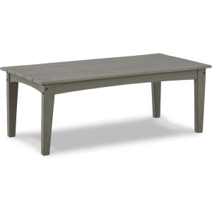 Signature Design by Ashley Visola Outdoor HDPE Patio Cocktail Table, Gray(Coffee Table)