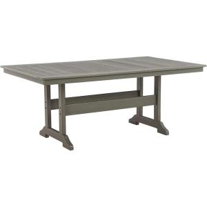 Signature Design by Ashley Visola Outdoor HDPE Patio Cocktail Table, Gray(Dining Table)