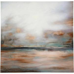 Signature Design by Ashley Weatheridge Modern Abstract Gallery Wrapped Canvas Wall Art, Gray & Orange