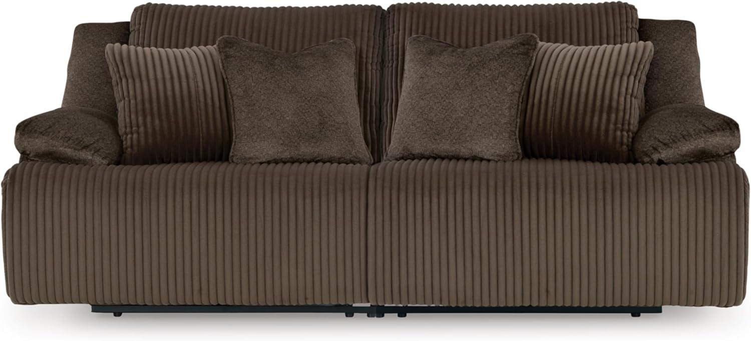 imageSignature Design by Ashley Top Tier Casual Manual Reclining LeftArm Facing 3Piece Sectional Sofa Chaise with 4 Accent Pillows Dark BrownDark Brown