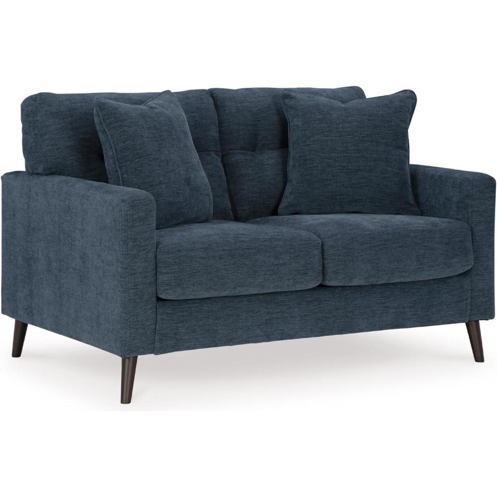 imageSignature Design by Ashley Bixler Classic Tufted Loveseat with Removable Cushions BlueBlue