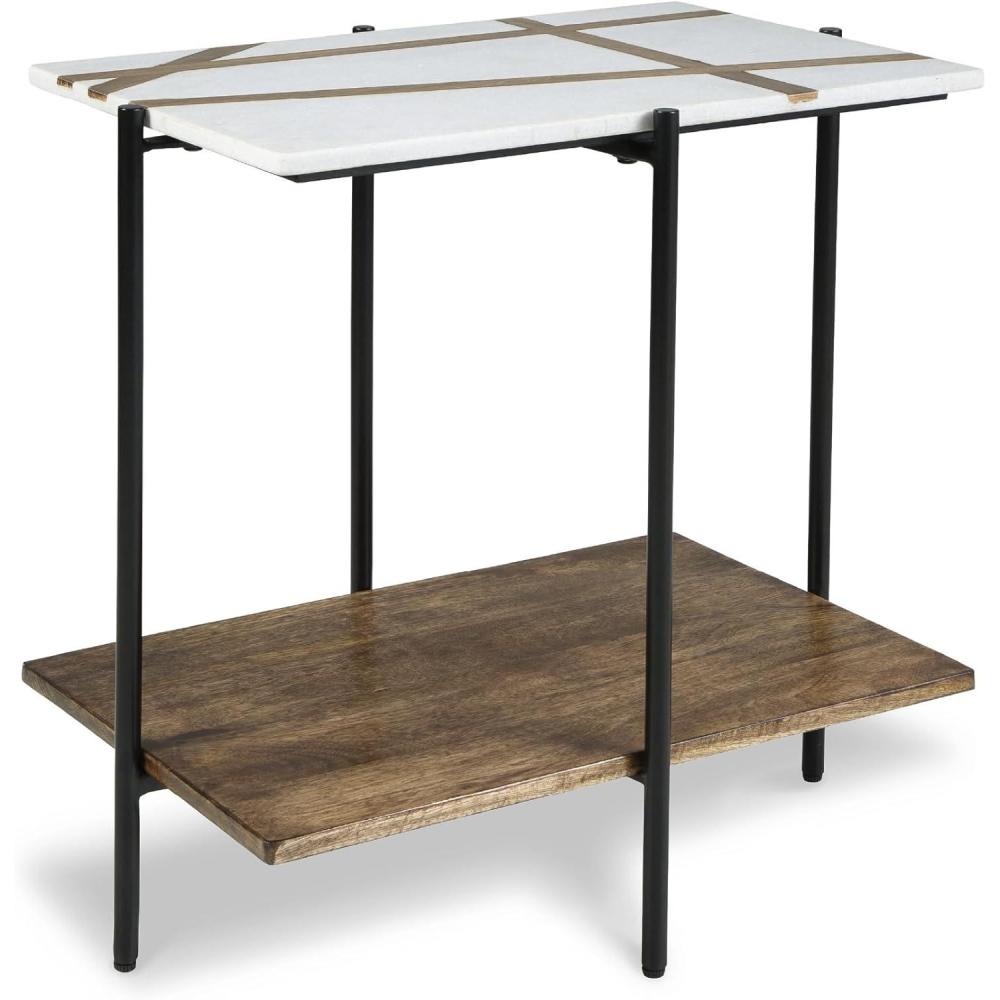 imageSignature Design by Ashley Braxmore Accent Table White ampamp Light Brown