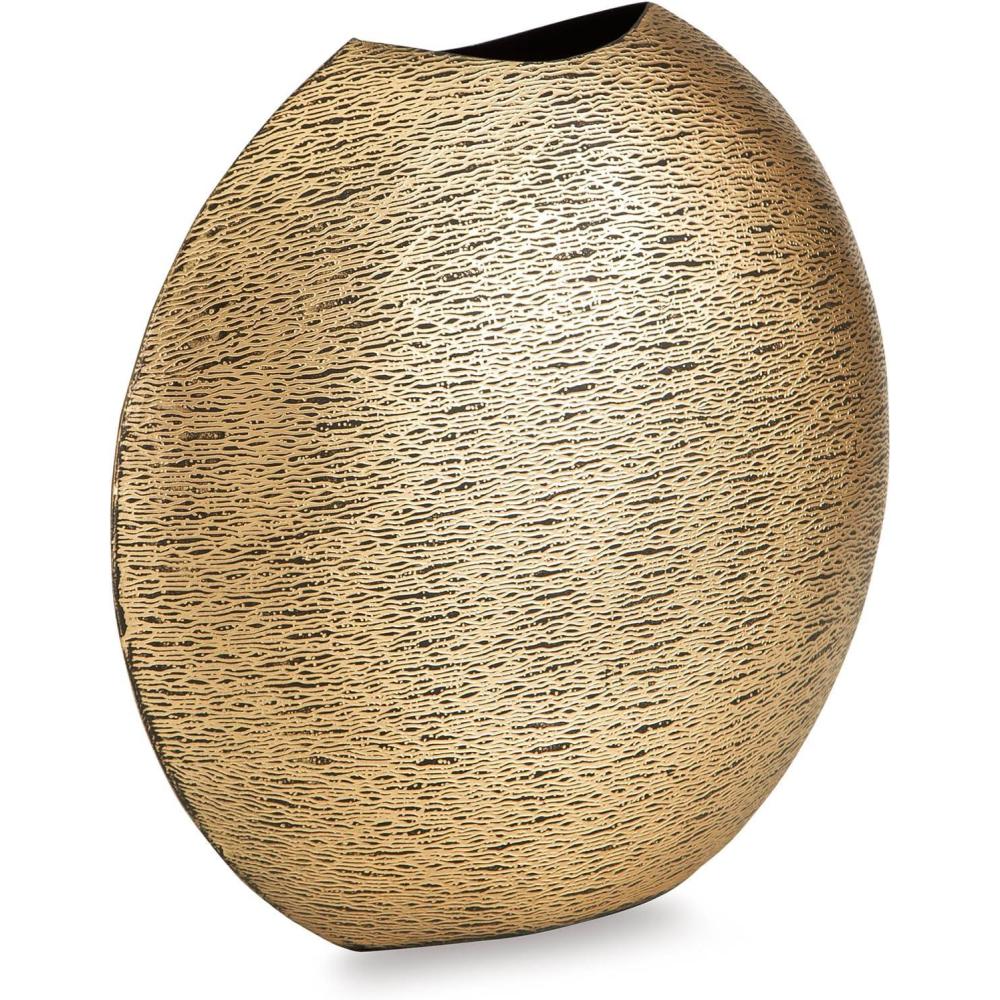 imageSignature Design by Ashley Iansboro Glam Indoor 15quot Metal Tabletop Vase Metallic12