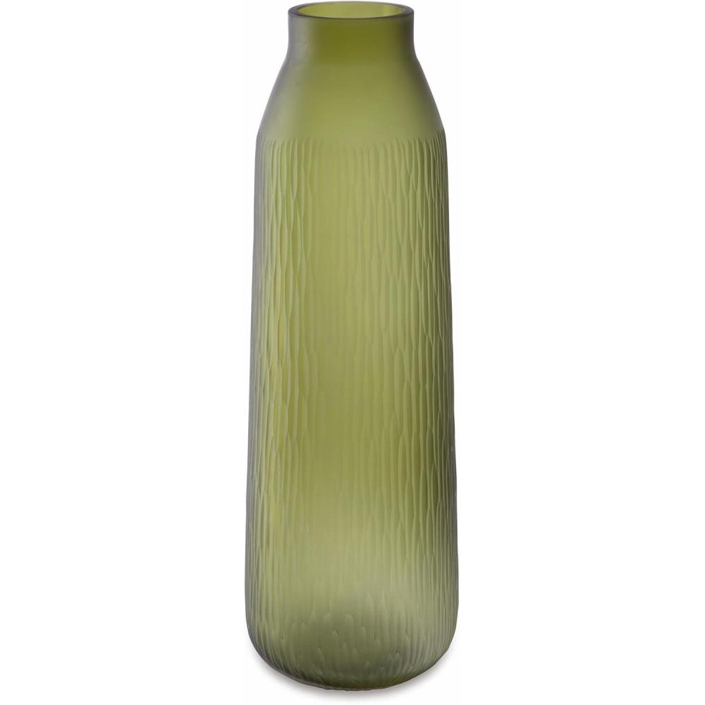 imageSignature Design by Ashley Scottyard Contemporary IndoorOutdoor Floral Glass Tabletop Vase Light GreenLight Green