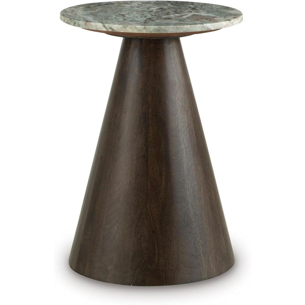 imageSignature Design by Ashley Waltnor Casual Accent Table with Marble Top Gray ampamp Dark Brown