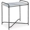 imageSignature Design by Ashley Ashber Contemporary MarbleTabletop Accent Table with Cross Legs White ampamp Black