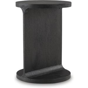 Signature Design by Ashley Adderley Contemporary Accent Table with Sandblasted Effect, Black