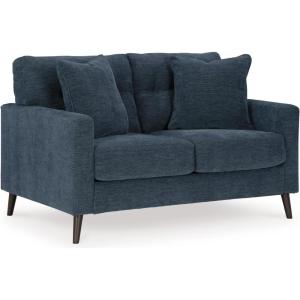 Signature Design by Ashley Bixler Classic Tufted Loveseat with Removable Cushions, Blue(Blue)