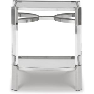 Signature Design by Ashley Chaseton Modern Glam Accent End Table, Silver Finish