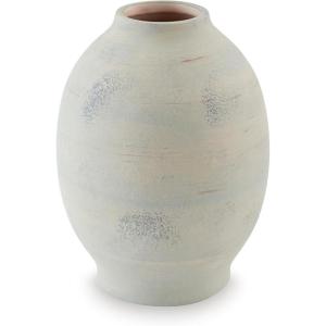 Signature Design by Ashley Clayson Vintage Indoor 12″ Distressed Ceramic Tabletop Vase, Beige & Light Green(10″)