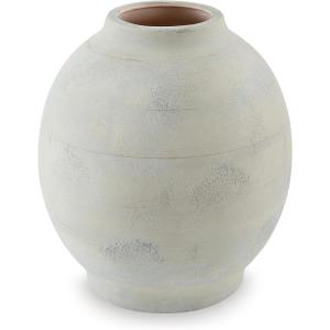 Signature Design by Ashley Clayson Vintage Indoor 12″ Distressed Ceramic Tabletop Vase, Beige & Light Green(12″)