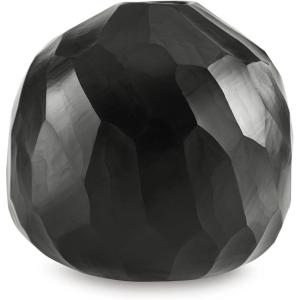 Signature Design by Ashley Ryanford Modern Indoor 7″ Hand-Carved Glass Tabletop Vase, Black(7″)