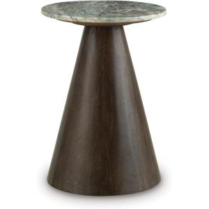 Signature Design by Ashley Waltnor Casual Accent Table with Marble Top, Gray & Dark Brown