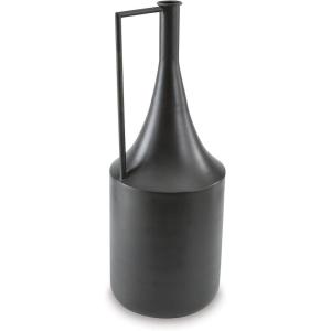 Signature Design by Ashley Zainforth Modern Indoor 17″ Distressed Metal Tabletop Vase with Handle, Dark Brown(20″)