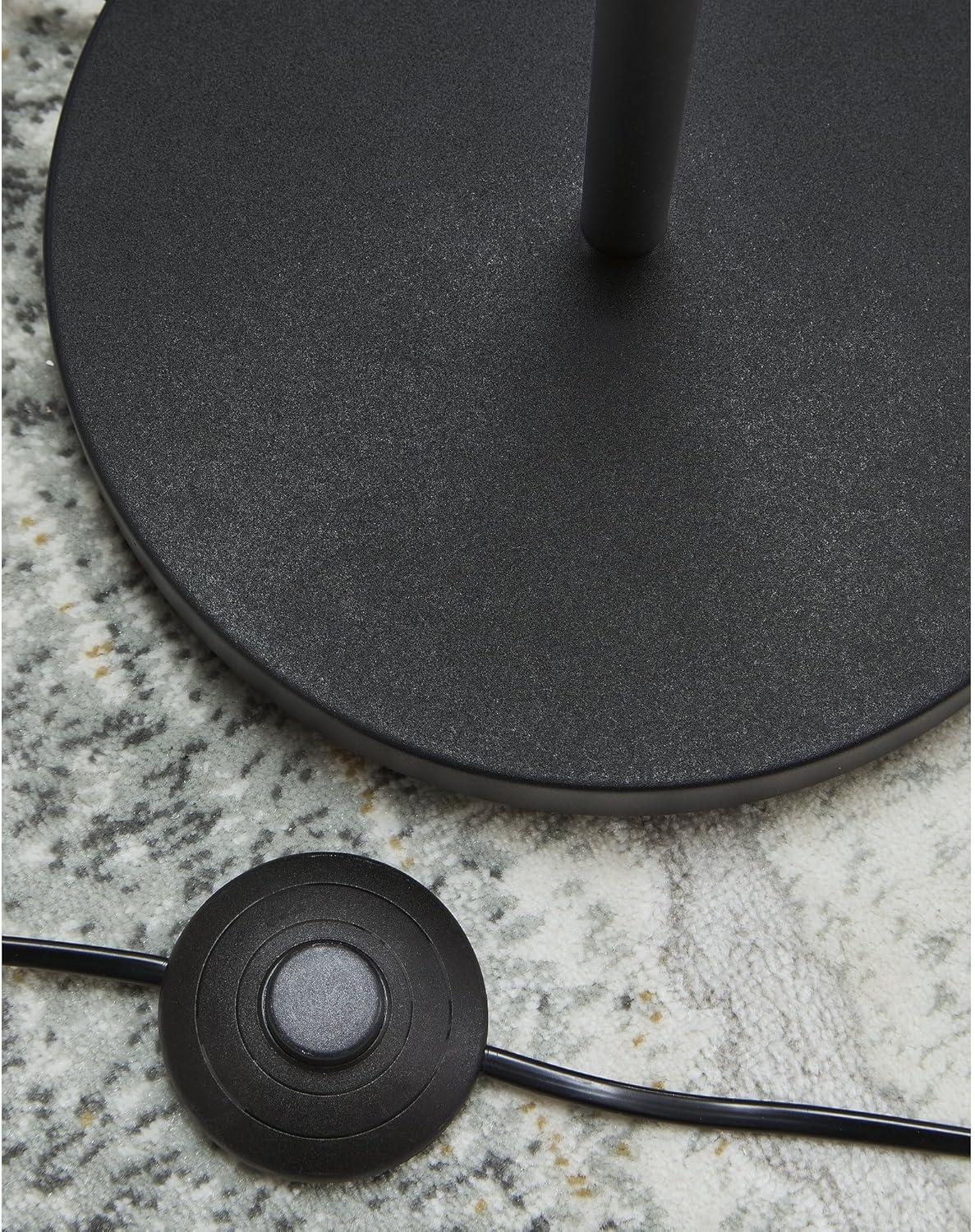 imageSignature Design by Ashley Abanson Contemporary 625quot Floor Lamp with Glass Shade and OnOff Foot Switch GoldBlack