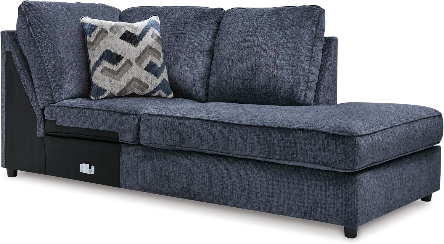 imageSignature Design by Ashley Albar Place Contemporary UShaped 2Piece Sectional with Loose Seat Cushions and 2 Accent Pillows BlueCobalt