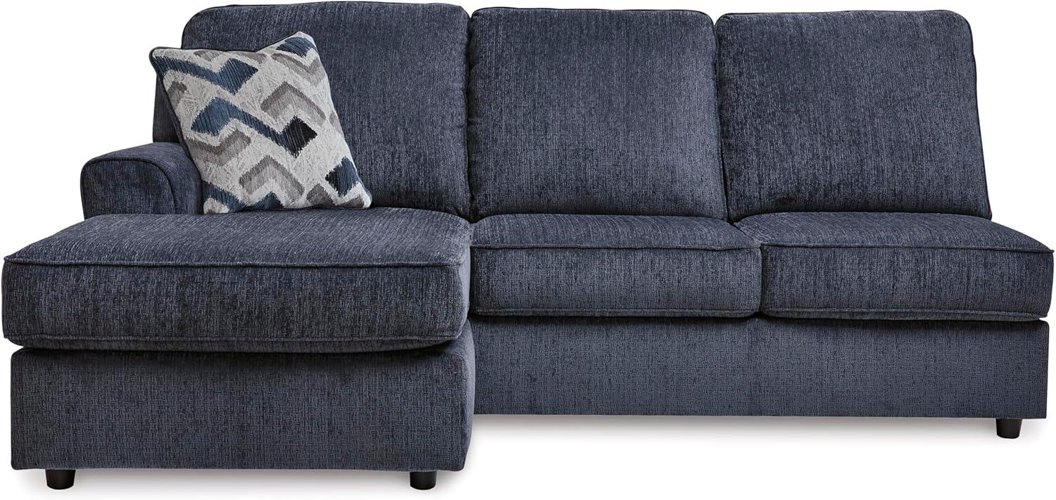 imageSignature Design by Ashley Albar Place Contemporary UShaped 2Piece Sectional with Loose Seat Cushions and 2 Accent Pillows BlueCobalt